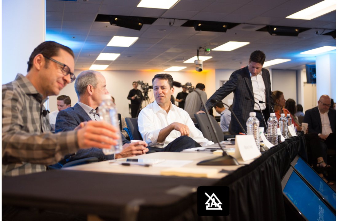 Cisco executive leaders at the judges' table during the IEC2 Pitch Day, 2017