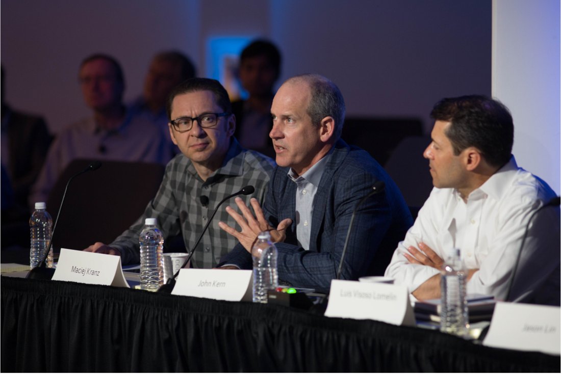 Cisco executive leaders on the judging panel at the IEC2 Pitch Day, 2017