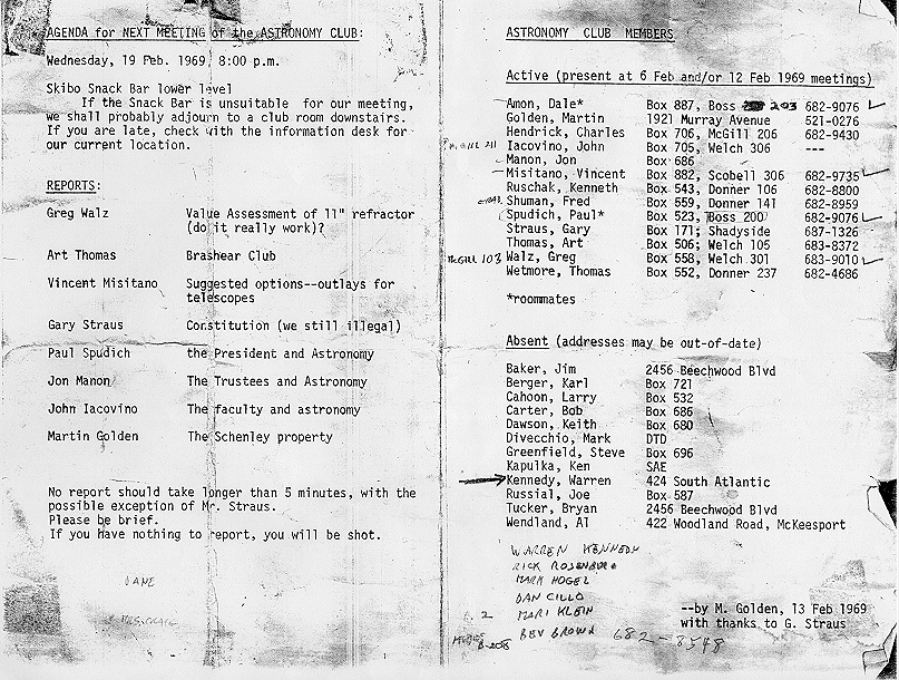 First meeting minutes