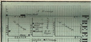 Town hall shown on 1873 Freehold map