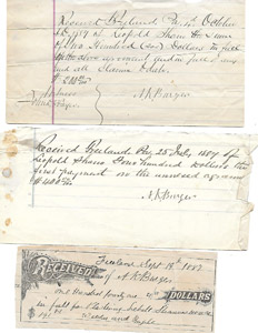 Burger contracting/construction receipts, 1887