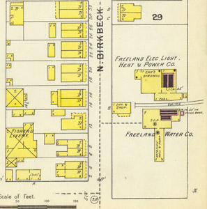 Freeland Electric Light, Heat & Power Co., 1895 map detail