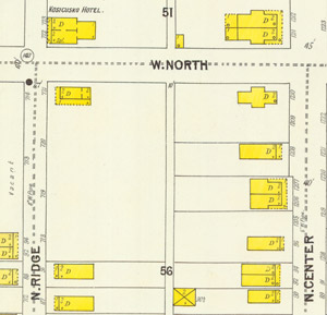 Kosciusko Hotel, corner of Ridge and North streets, 1900