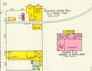 Salmon foundry on Sanborn map, 1900