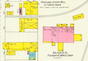 Salmon foundry on Sanborn map, 1905