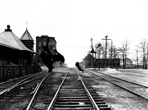 Freeland RR tracks, looking east near Centre