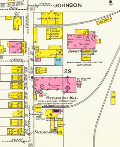 1923 map detail, Berger lumberyard