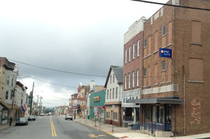 Centre and Front Streets, looking south