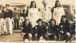 FHS majorettes and band leader, 1943