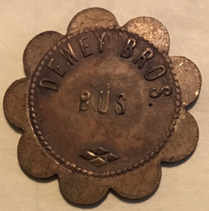 Dewey Bros. bus token