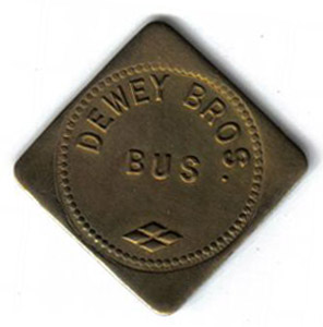 Dewey Bros. bus token