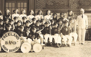 FHS band, right side of photo, 1941 or 1942