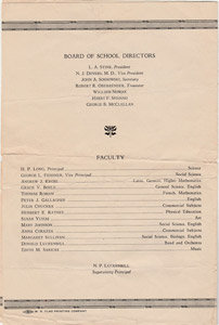 FHS class of 1936 Commencement program