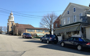 St. Mary's and St. Anthony's churches, Fern Street between School and Main Streets