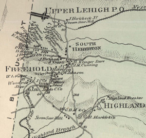 Detail from 1873 Foster Township map
