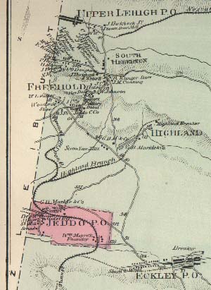 1873 map of part of Foster Township