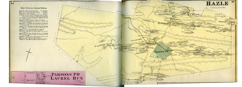 1873 map of Hazle Township