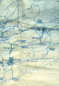 Postal rural delivery map of Luzerne County