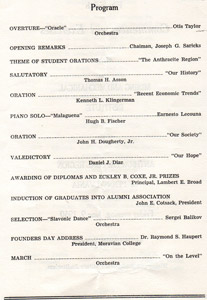 MMI 1950 Commencement program