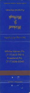 McHugh funeral home ad matchbook cover