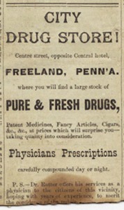 Ad for Rutter's City Drug Store