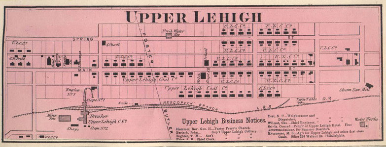 1873 map of Upper Lehigh