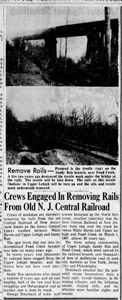 CNJRR tracks removed from Upper Lehigh