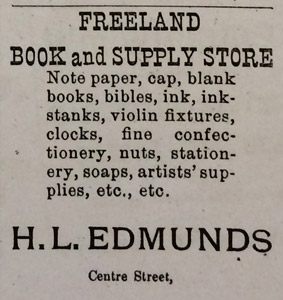 H. L. Edmunds, Stationer, 1894 ad