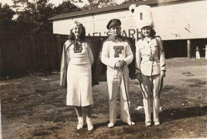 FHS Drum Major and Majorettes, 1938-1939