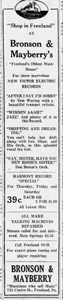 Bronson & Mayberry's, 1926 ad