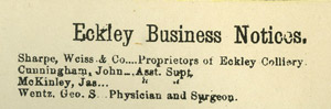 1873 list of Eckley businesses