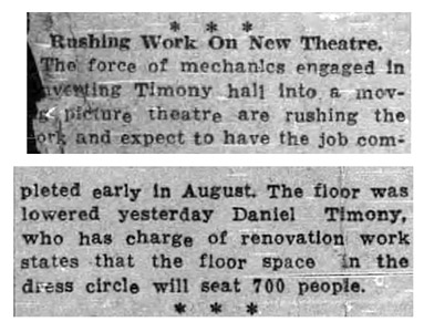 Timony Hall renovations, 1921