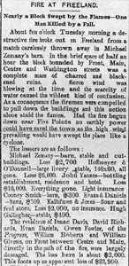 Wilkes-Barre Dollar Weekly News report on 1886 fire