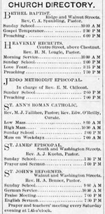 Local church services, March 1893