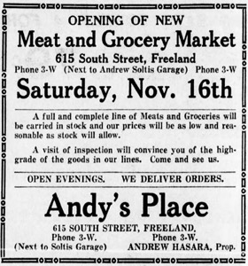 Andy's Place opening, 1935