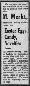 Merkt Confectionery ad, 1919