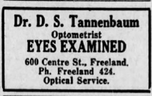 Dr. Tannebaum, 1947 ad