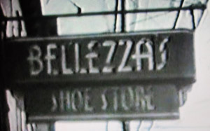 Bellezza's Shoe Store sign, video still