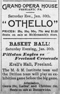 1904 events at Krell's Hall and Grand Opera House