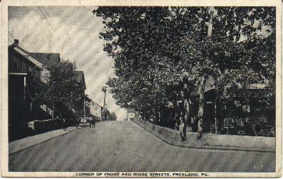 Ridge Street at
                Front Street, looking north