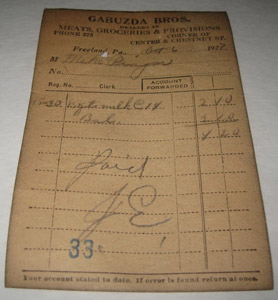1927 receipt