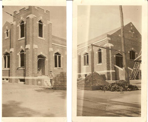 Calvary Church, under construction in 1928