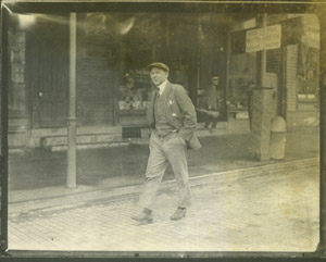 Sign for White Haven bus stop, ca. 1920s