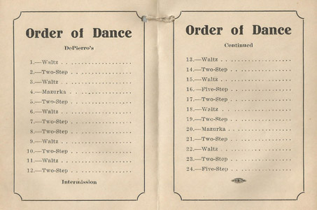  Tigers Club Ball at Timony Hall program, 1912