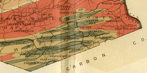 1884 geological map of Luzerne County