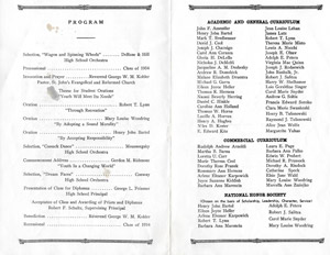 FHS Graduation program, 1954