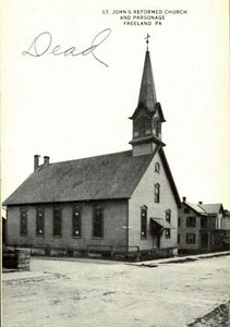 St. John's Reformed UCC, first church building