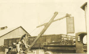 Loading truck with coal containers