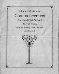 Freeland High School Commencement program, 1920