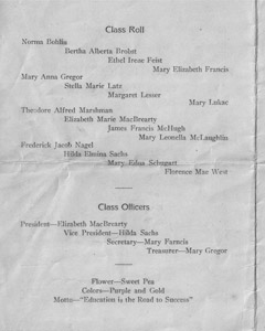 Freeland High School Commencement program, 1920